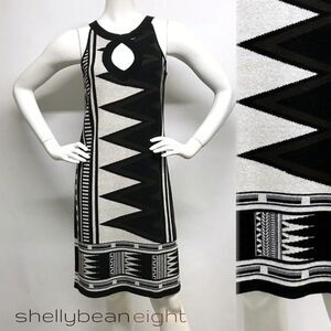 DVF HINA Cashmere Spandex Blend Knit AZTEC Dress S